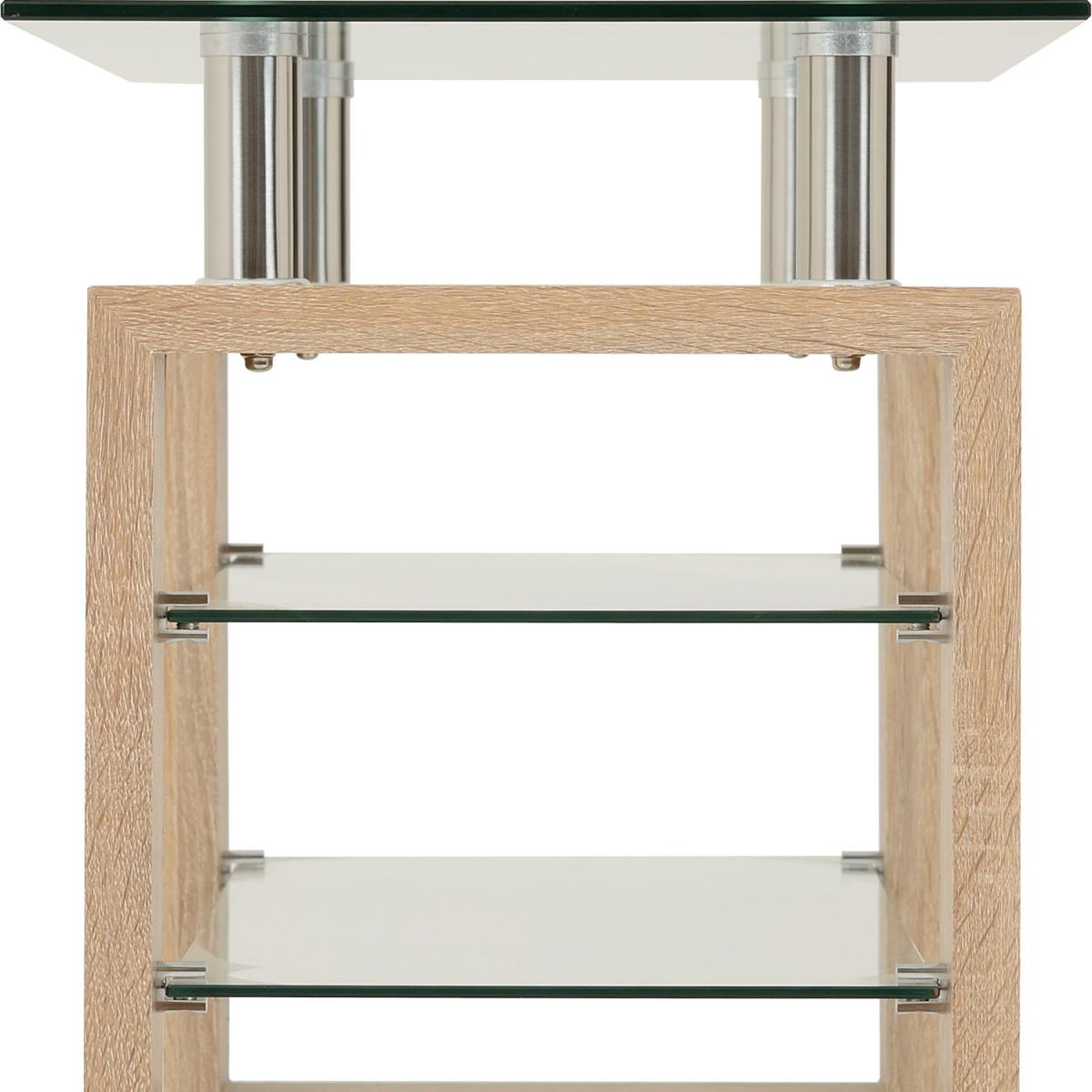 Milan TV Unit - Charcoal Glass - Sonoma Oak – image 4