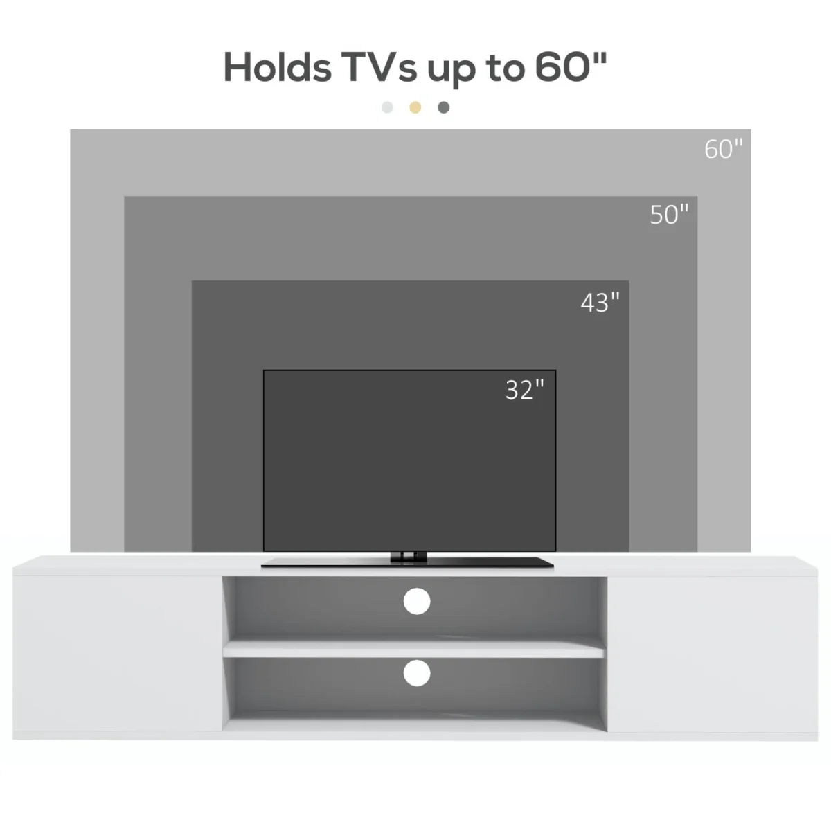 Lumipa 140cm High Gloss White Floating TV Stand - Fits Up to 60 Inch TVs – image 8