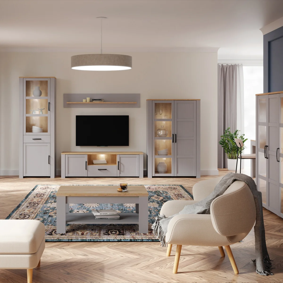 Bohol TV Unit Inc. LED Light - Riviera Oak & Grey Oak – image 4