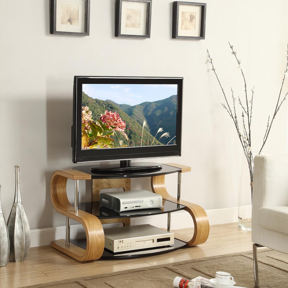 Curve Bent Wood TV Stand - Oak – image 2