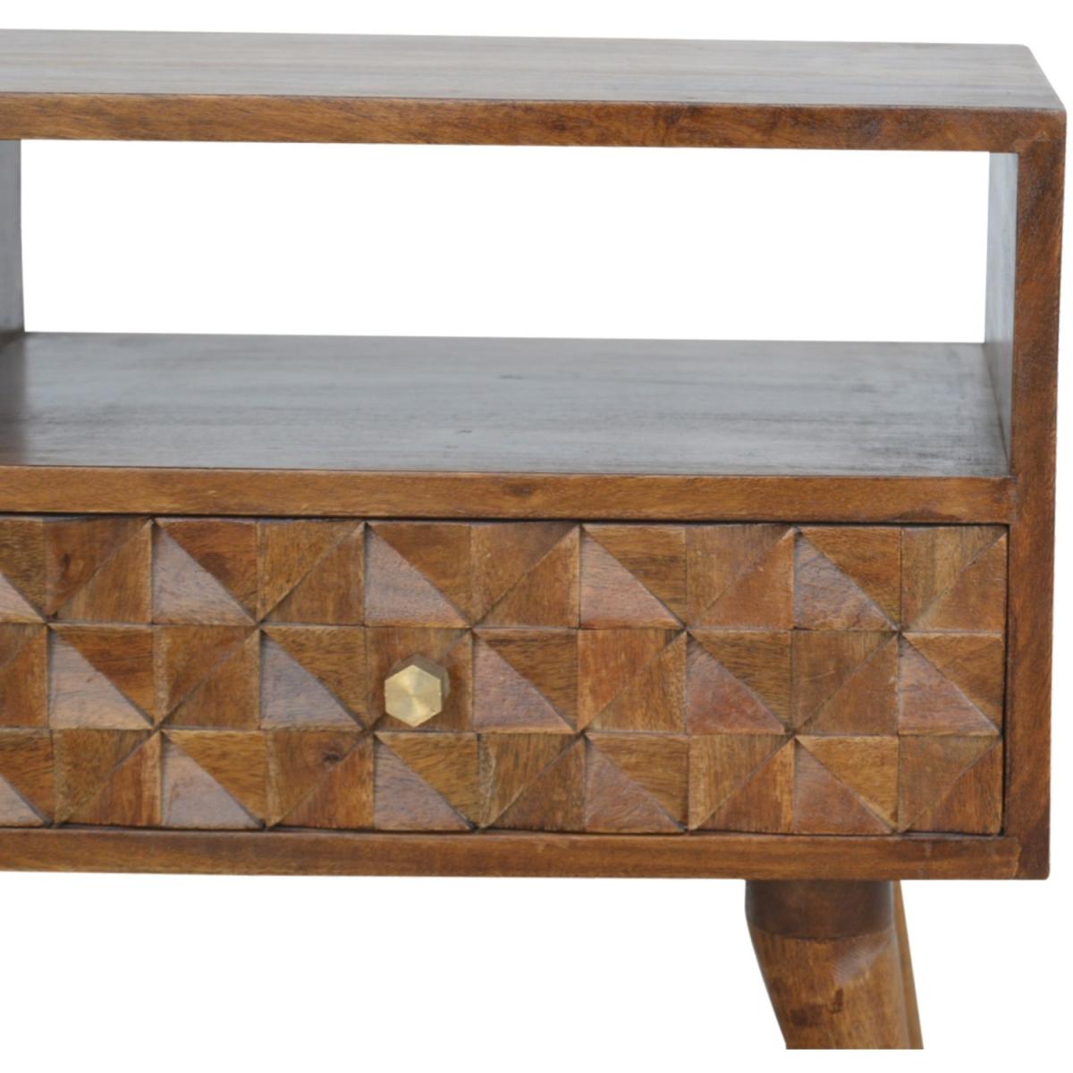 Chestnut Diamond Carved TV Unit - Orange – image 3