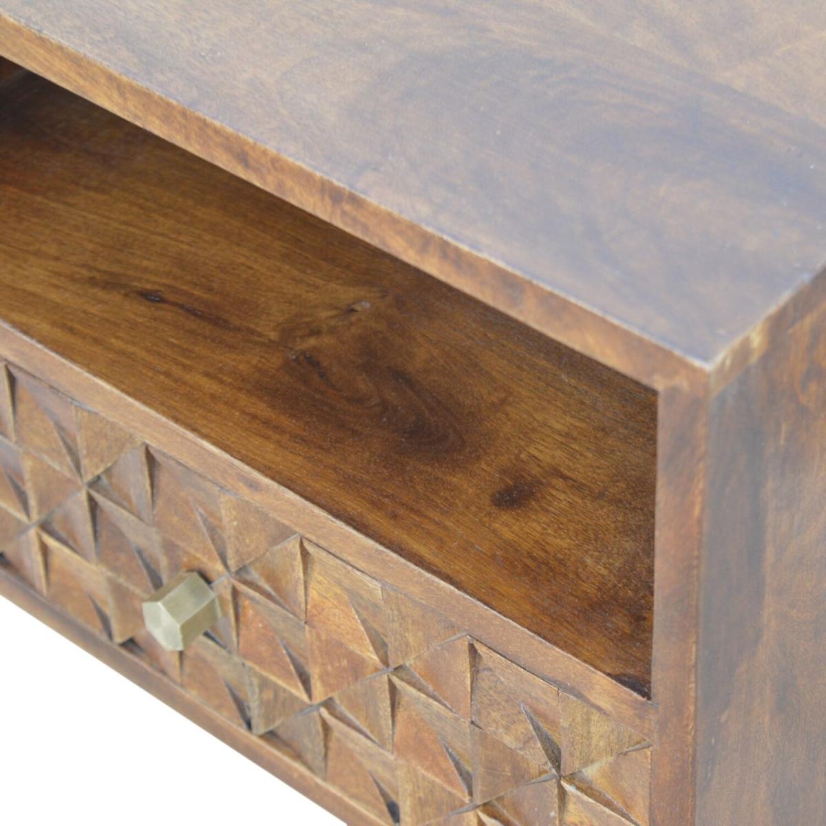 Chestnut Diamond Carved TV Unit - Orange – image 4