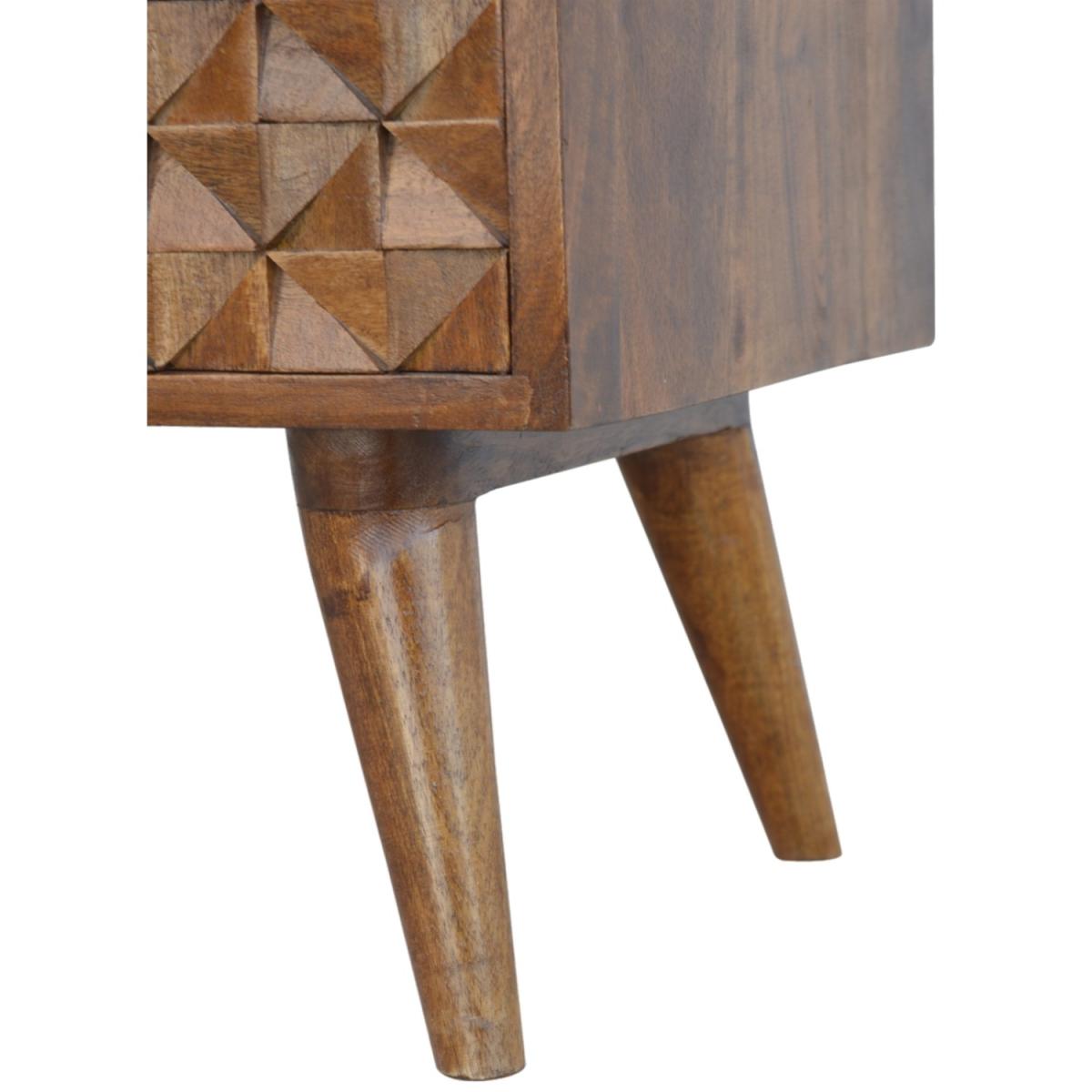 Chestnut Diamond Carved TV Unit - Orange – image 5