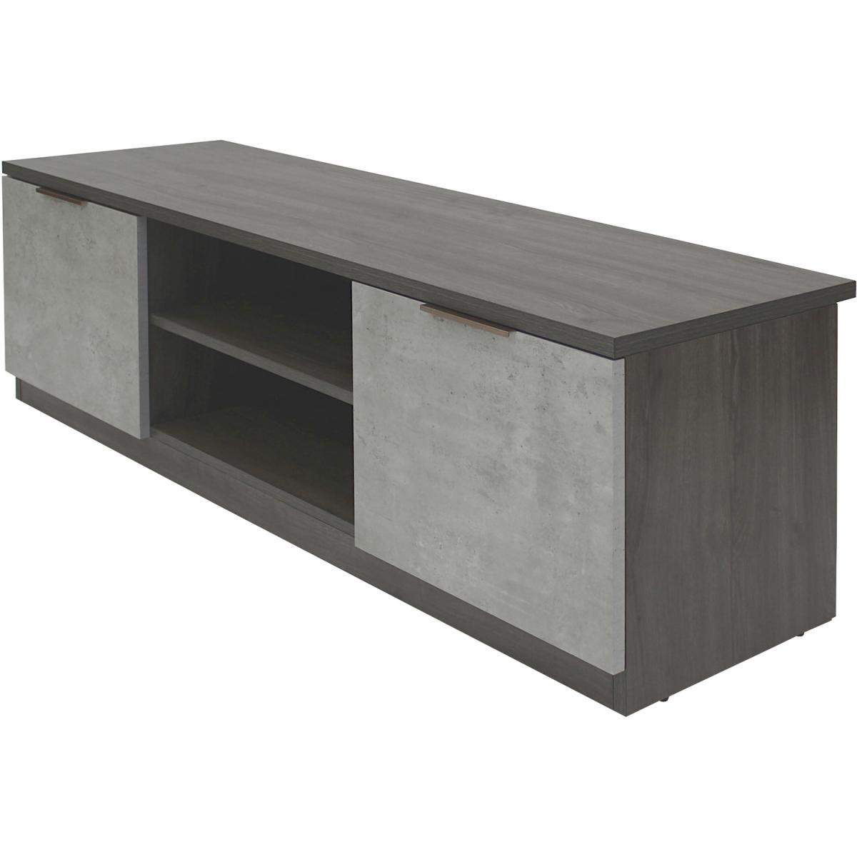 Layton TV Unit with Cabinet and Bookcase - Smoked oak – image 2