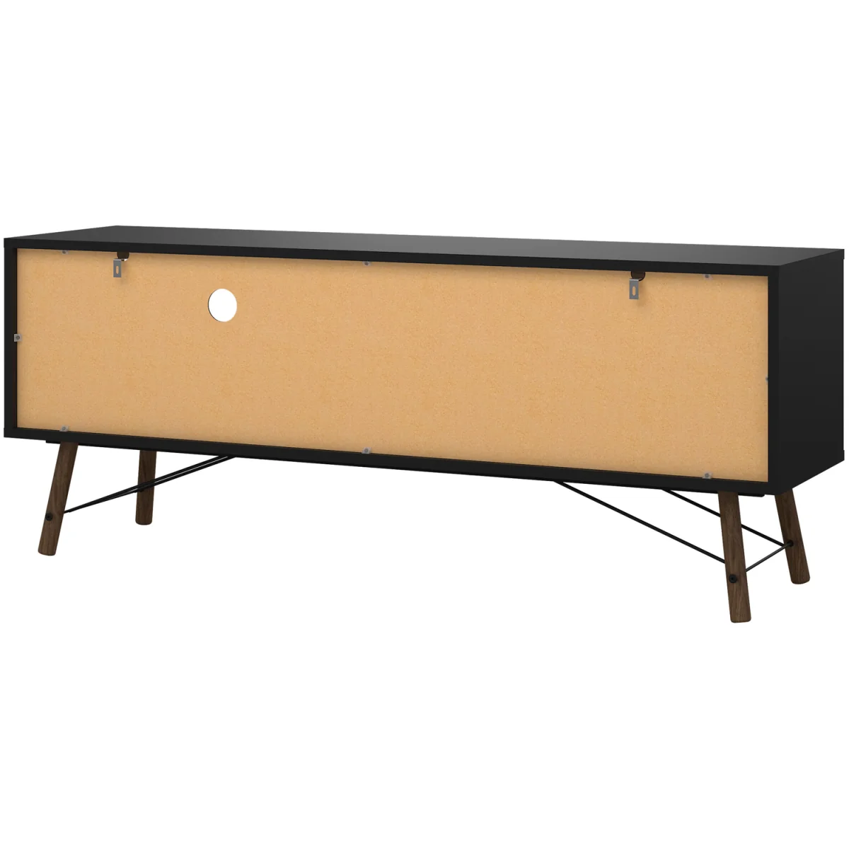 Ry TV Unit 1 Door 1 Drawer in Matt Black Walnut - Black Walnut – image 5