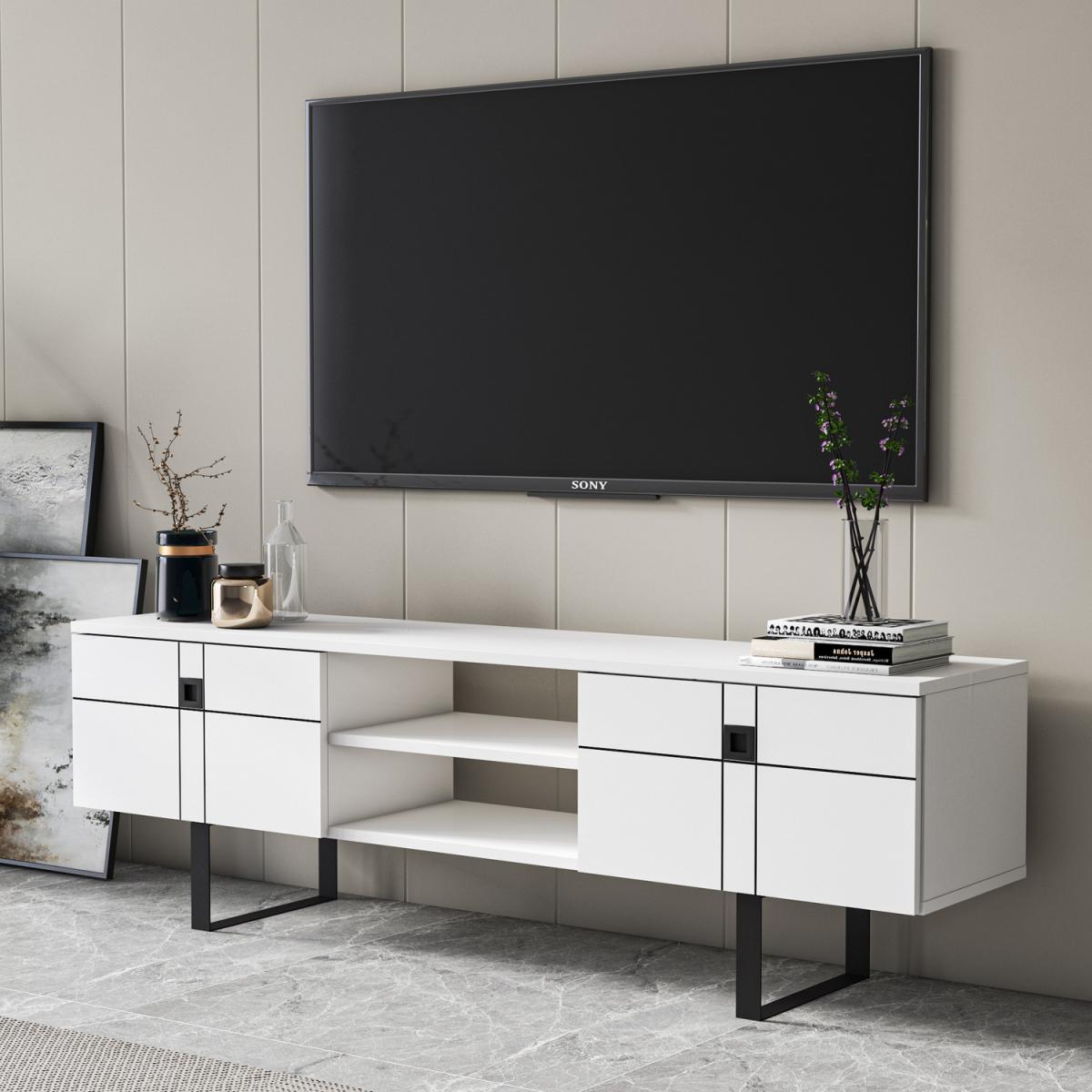 Paulo Modern TV Stand - Black white – image 3