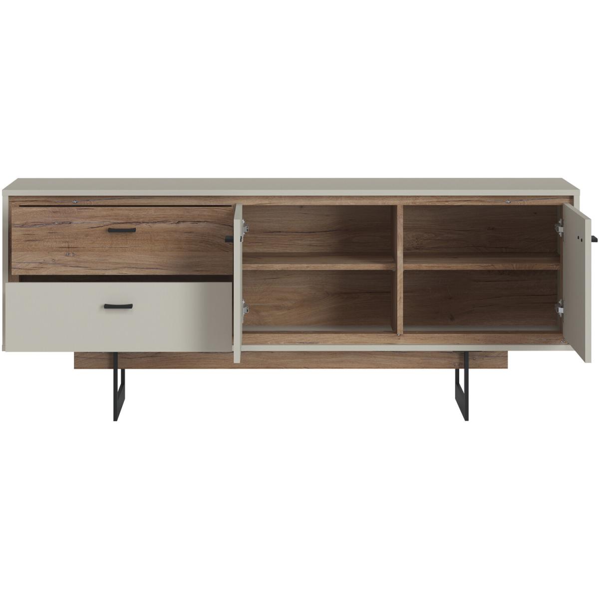Rivero 2-Door 2-Drawer TV Unit - Oak & Grey – image 2
