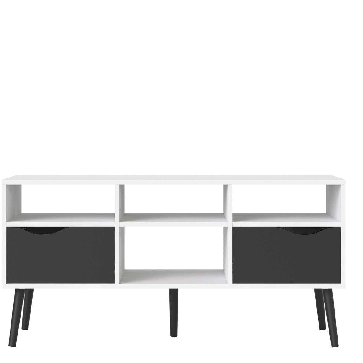 Toyen TV Unit - Wide - White and Black Matt – image 2