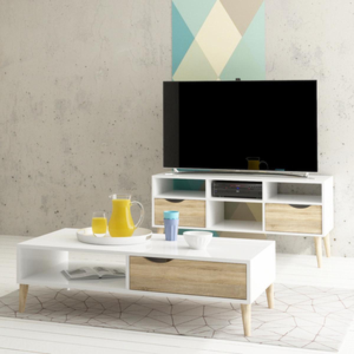 Toyen TV Unit - Wide - White and Black Matt – image 13
