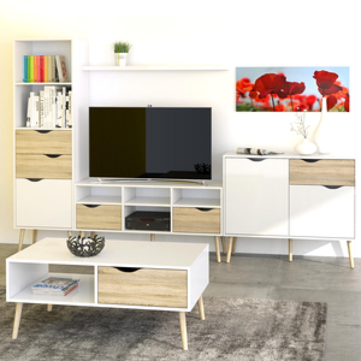 Toyen TV Unit - Wide - White and Black Matt – image 14