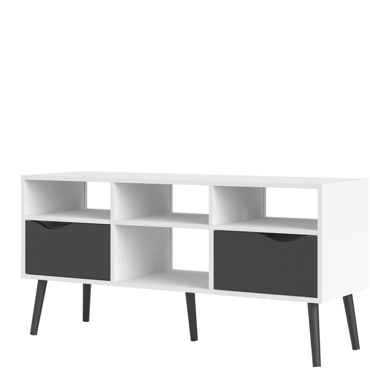 Toyen TV Unit - Wide - White and Black Matt – image 3