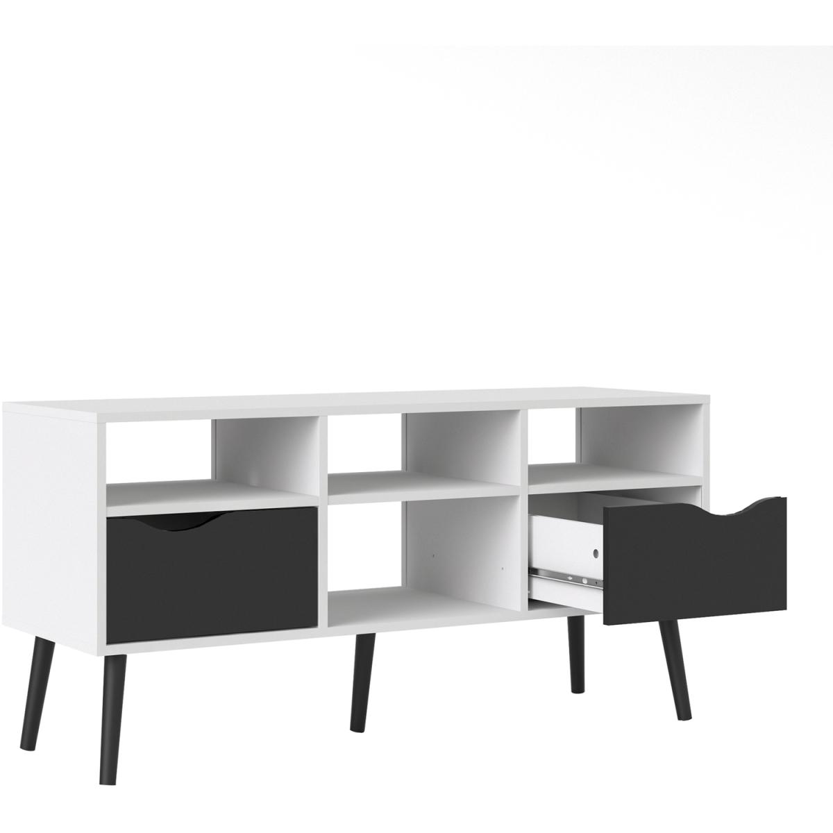 Toyen TV Unit - Wide - White and Black Matt – image 4