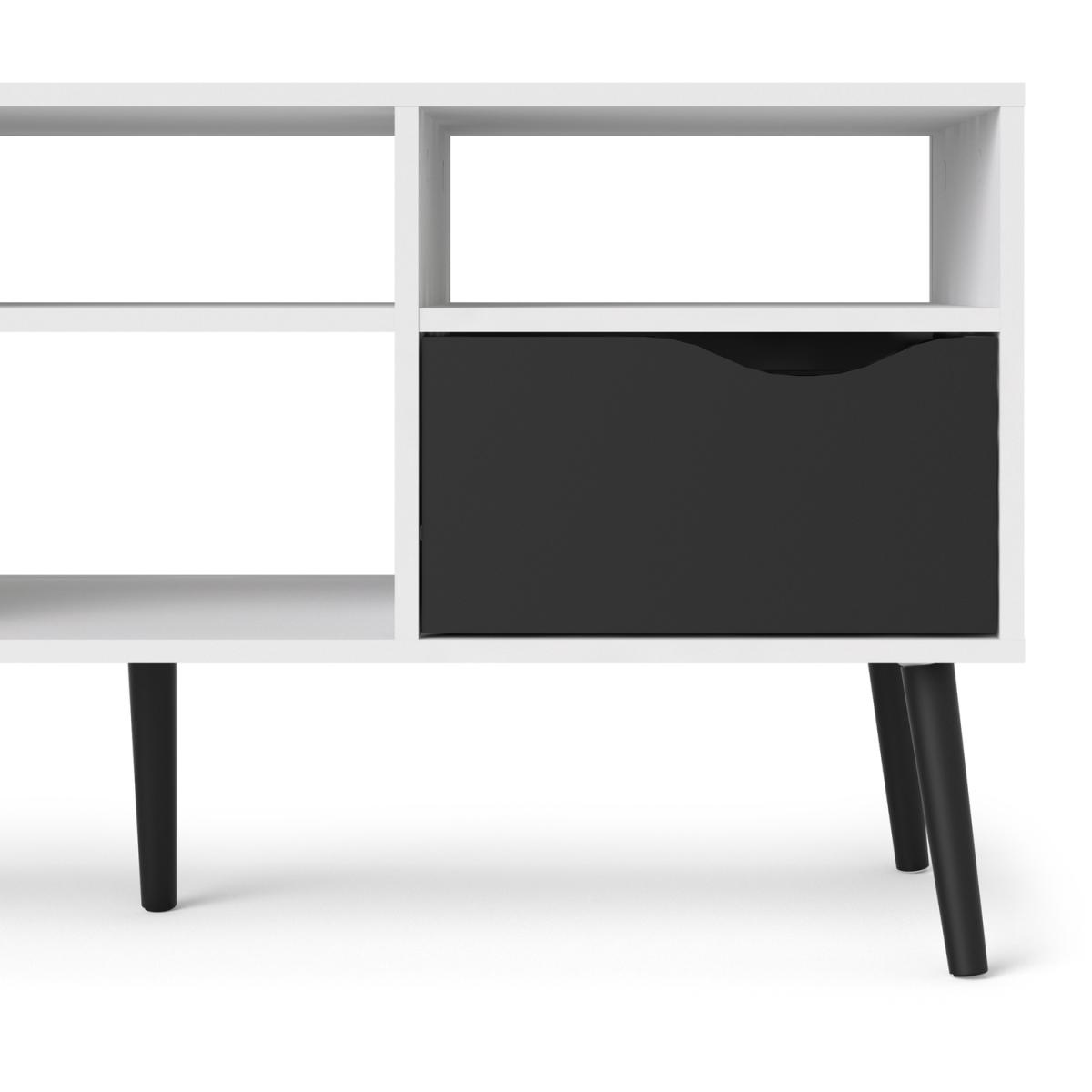 Toyen TV Unit - Wide - White and Black Matt – image 6