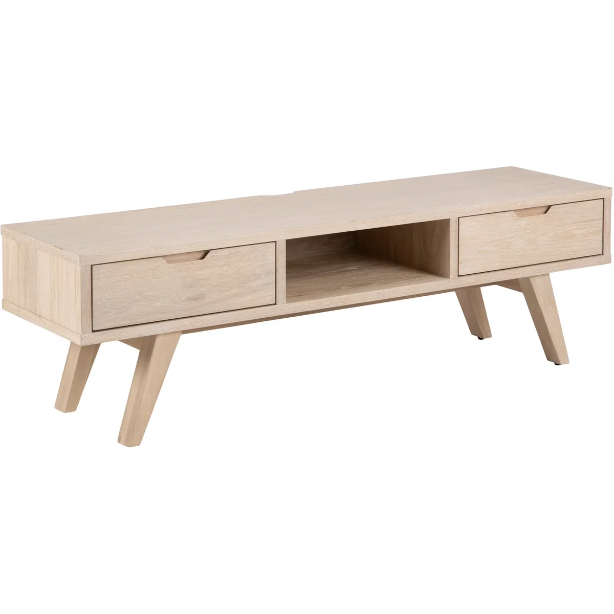 A-Line TV Unit with 2 Drawers - White Oak – image 2