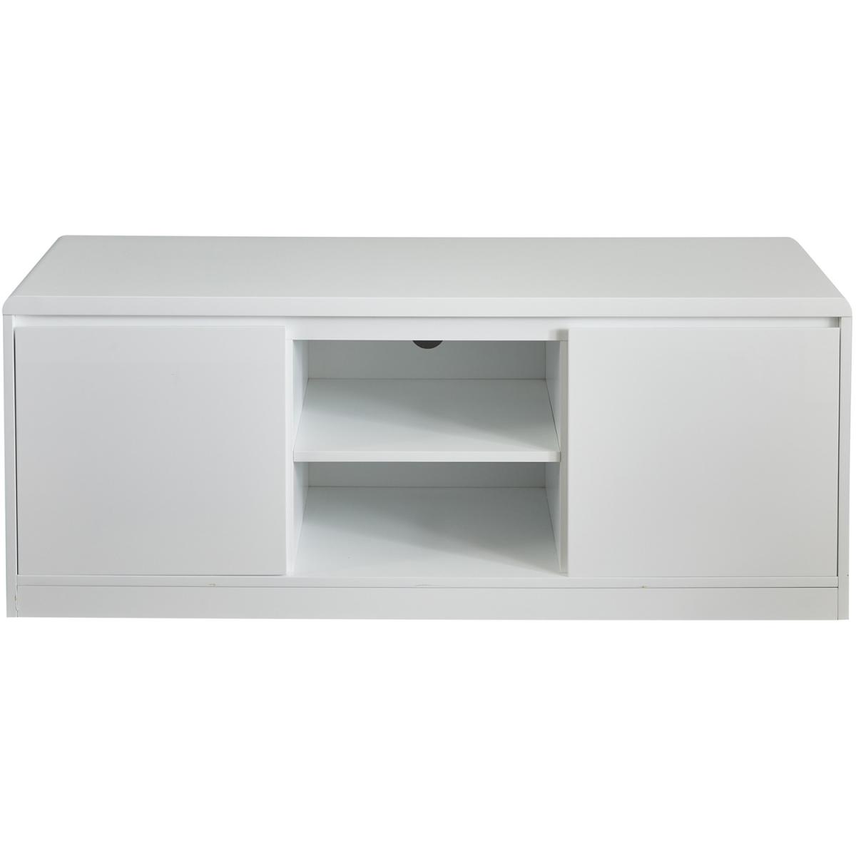 High Gloss TV Entertainment Unit with Curve Edges in White - White – image 3