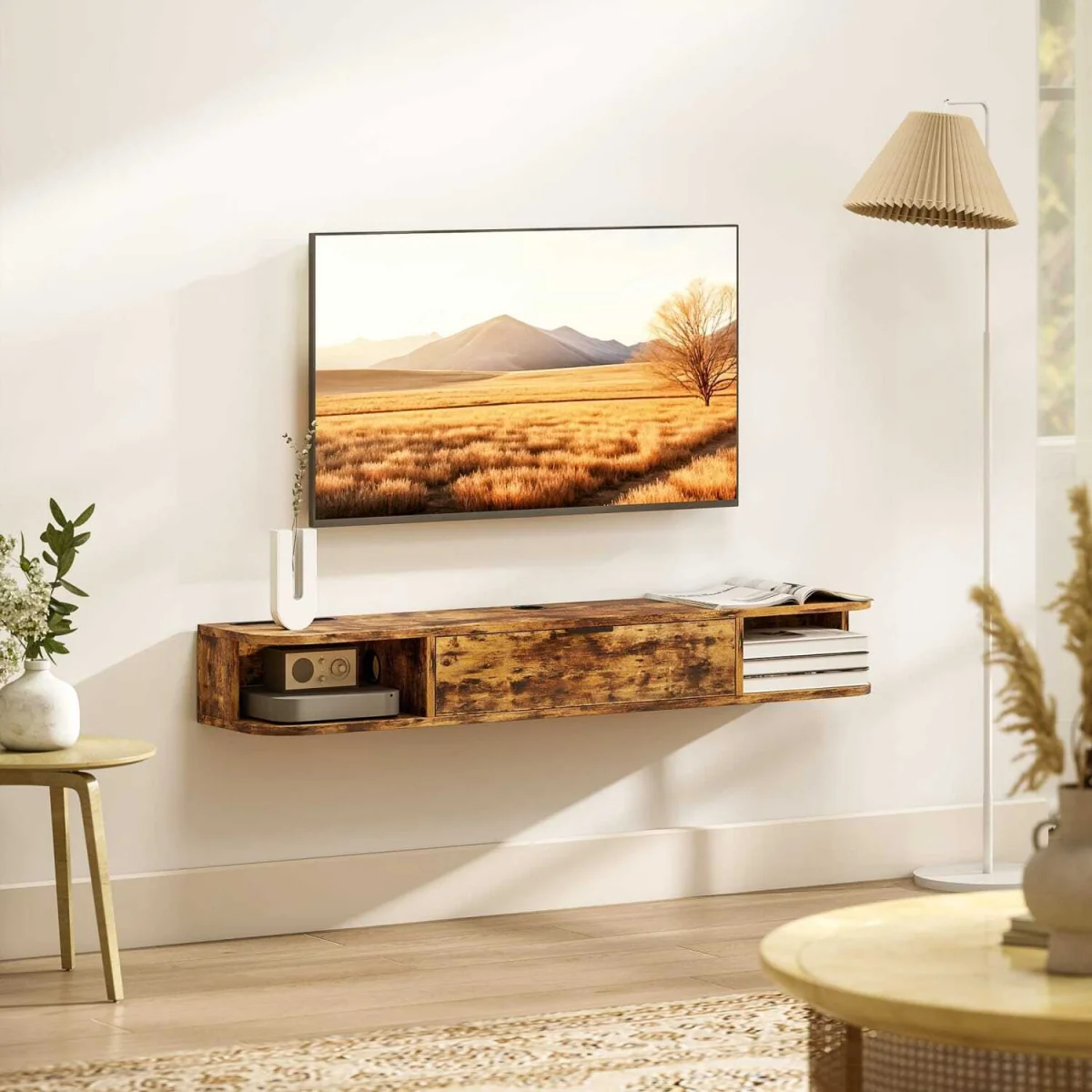 Avamoro 120cm Rustic Brown Floating TV Unit - Fits TVs Up to 50 Inches – image 7