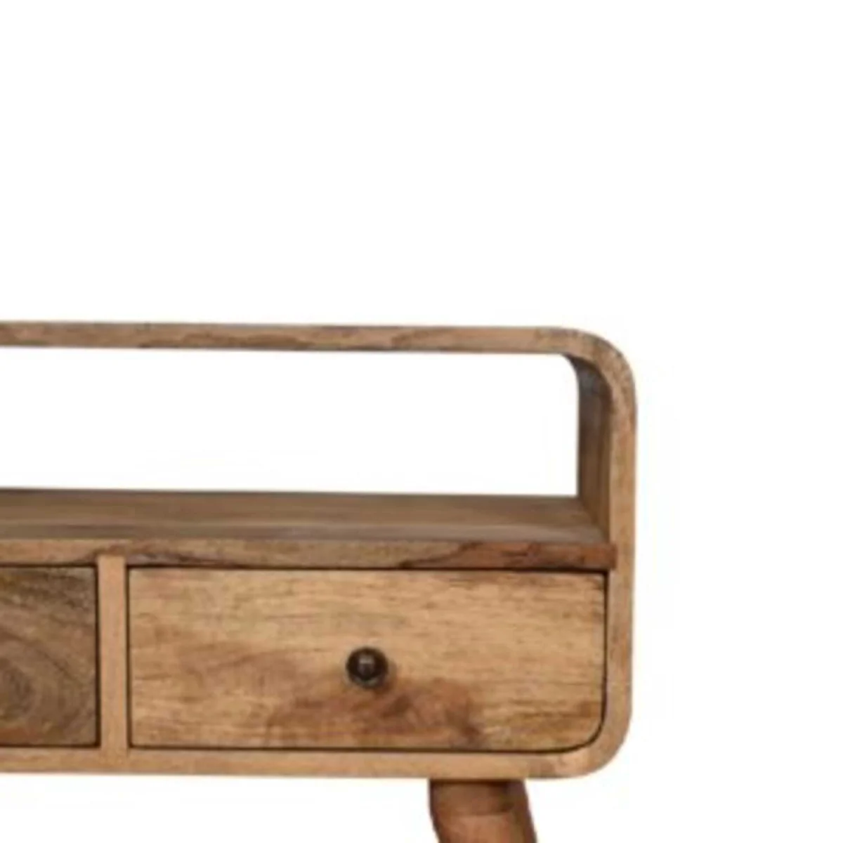 Peschiera Mini Curved Mango Wood Media Unit Like Finish - Brown – image 3