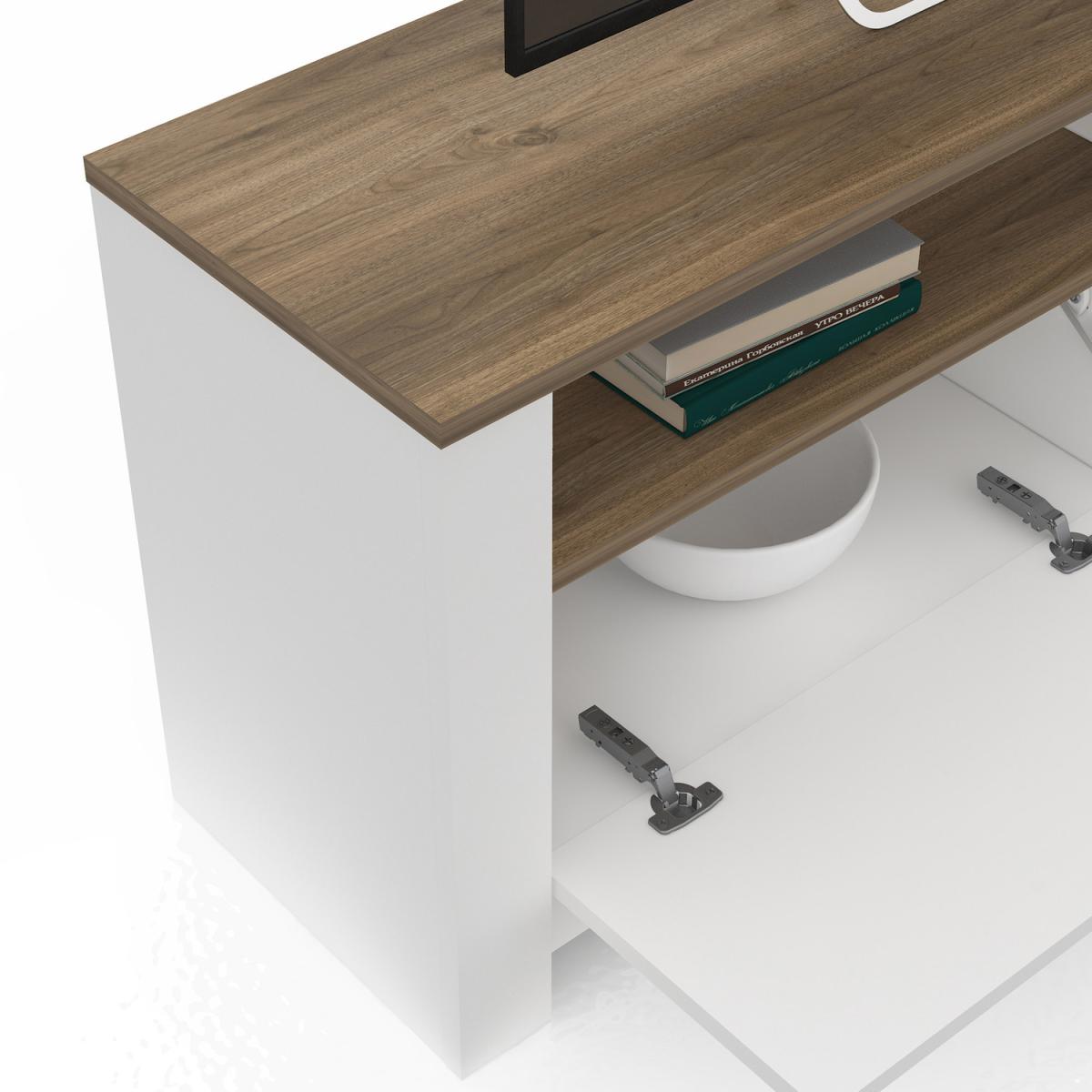 Grado Modern TV Stand and Media Console - Walnut and White – image 2