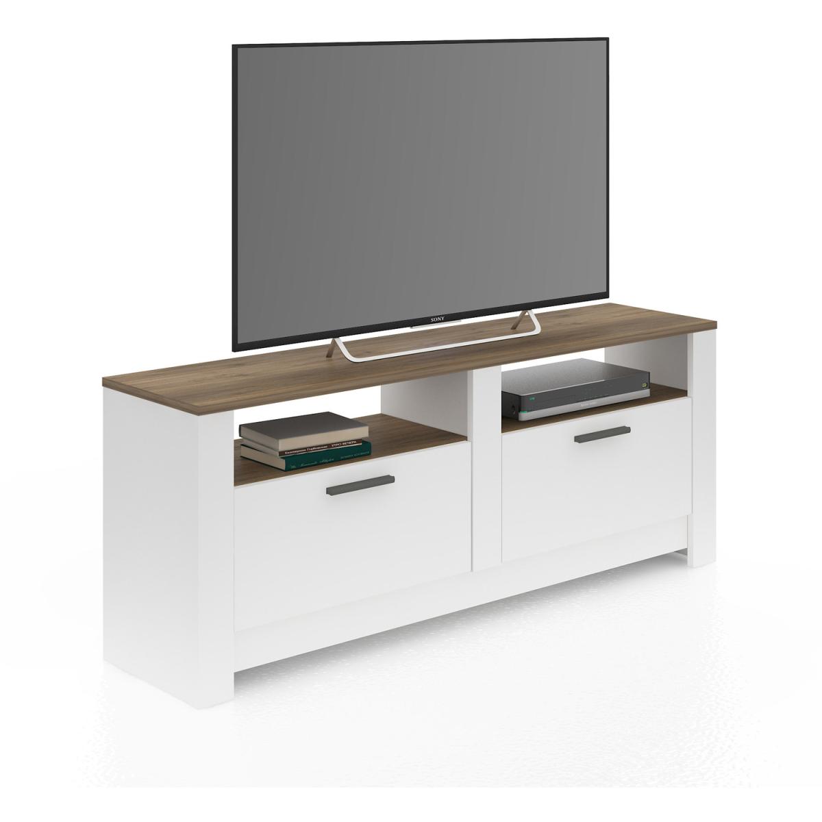 Grado Modern TV Stand and Media Console - Walnut and White – image 3