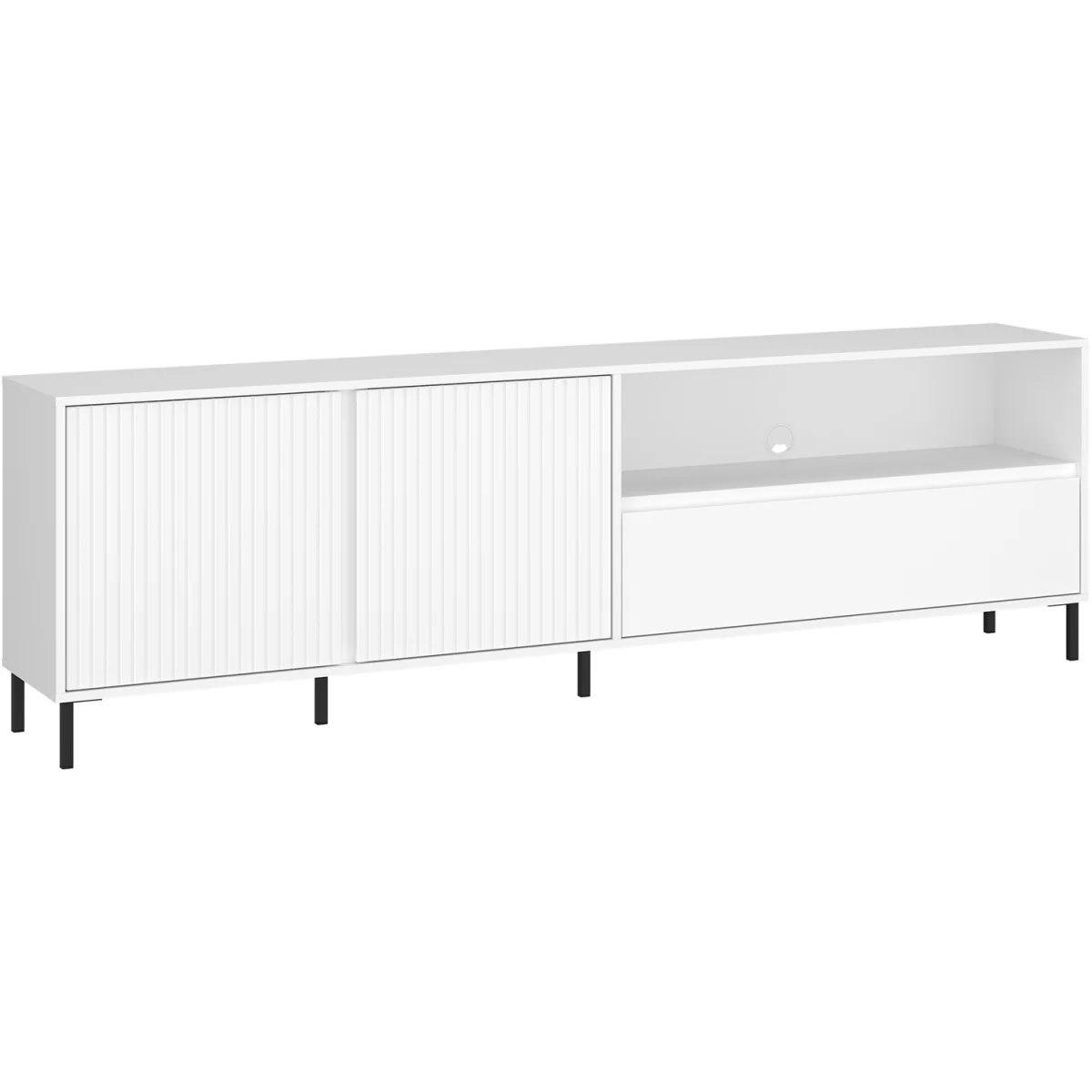 Avenale TV Cabinet 2 Door 1 Drawer in Alpine White High Gloss - White – image 3