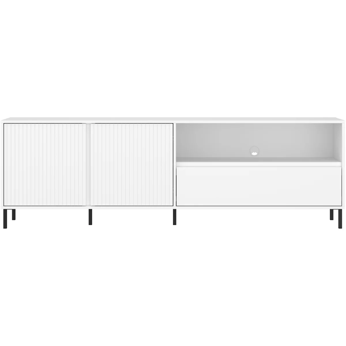 Avenale TV Cabinet 2 Door 1 Drawer in Alpine White High Gloss - White – image 4