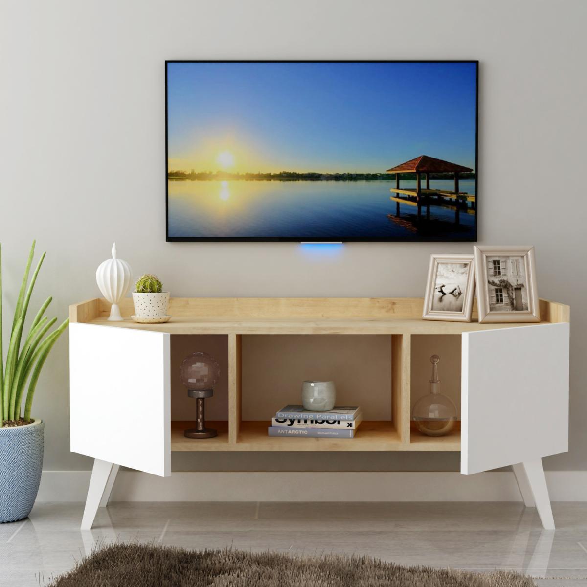 Ariane- TV Stand  - White and Oak – image 2