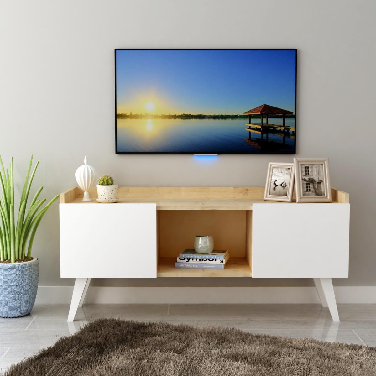 Ariane- TV Stand  - White and Oak – image 5