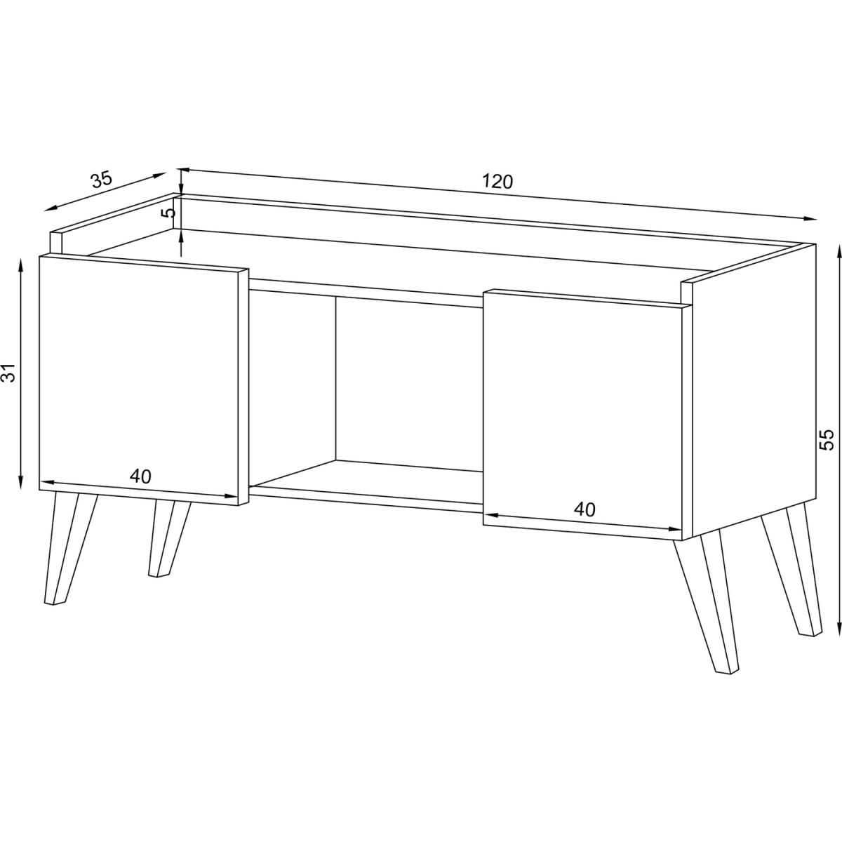 Ariane- TV Stand  - White and Oak – image 6