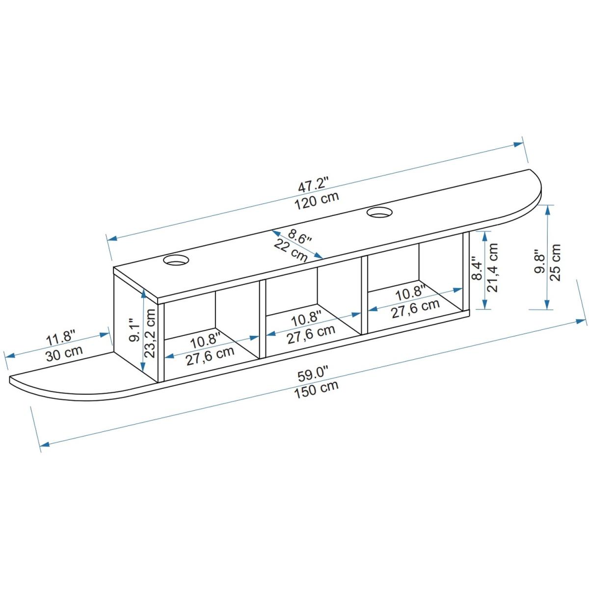 Livius Floating TV Stand with Shelves - Atlantic Pine – image 2