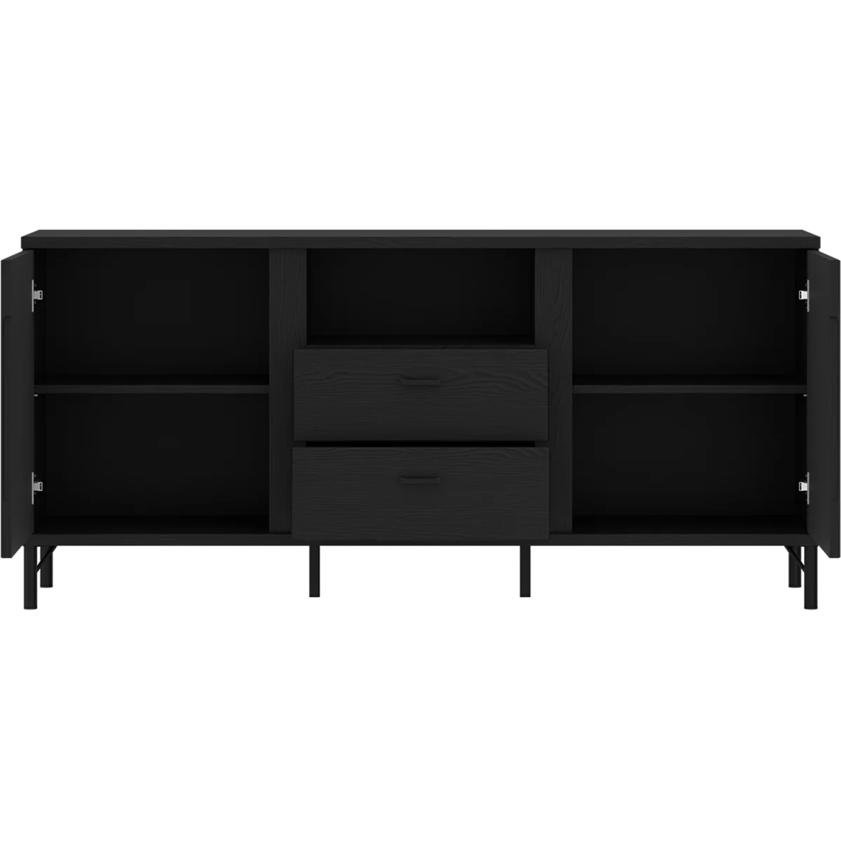 Lusaka TV Cabinet 2 Door 2 Drawer in Black Graphite - Black Graphite – image 2