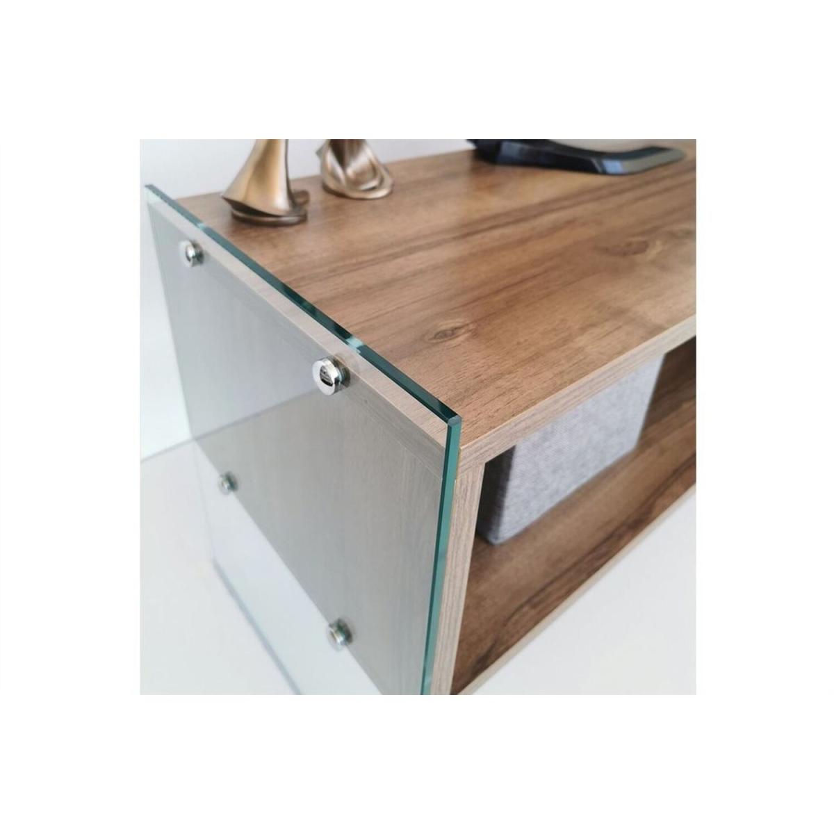 Major TV Unit Walnut 120 cm Tv404 Transparent Walnut - Transparent & Walnut – image 3