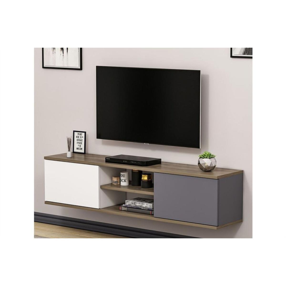 Ayze Asma TV Unit - Walnut, Anthracite, White – image 2