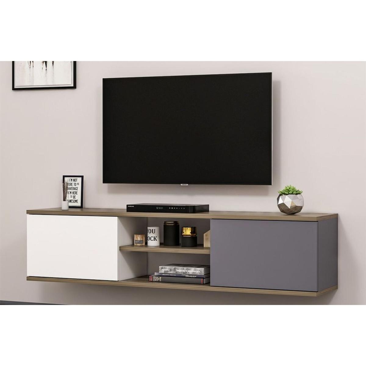 Ayze Asma TV Unit - Walnut, Anthracite, White – image 3