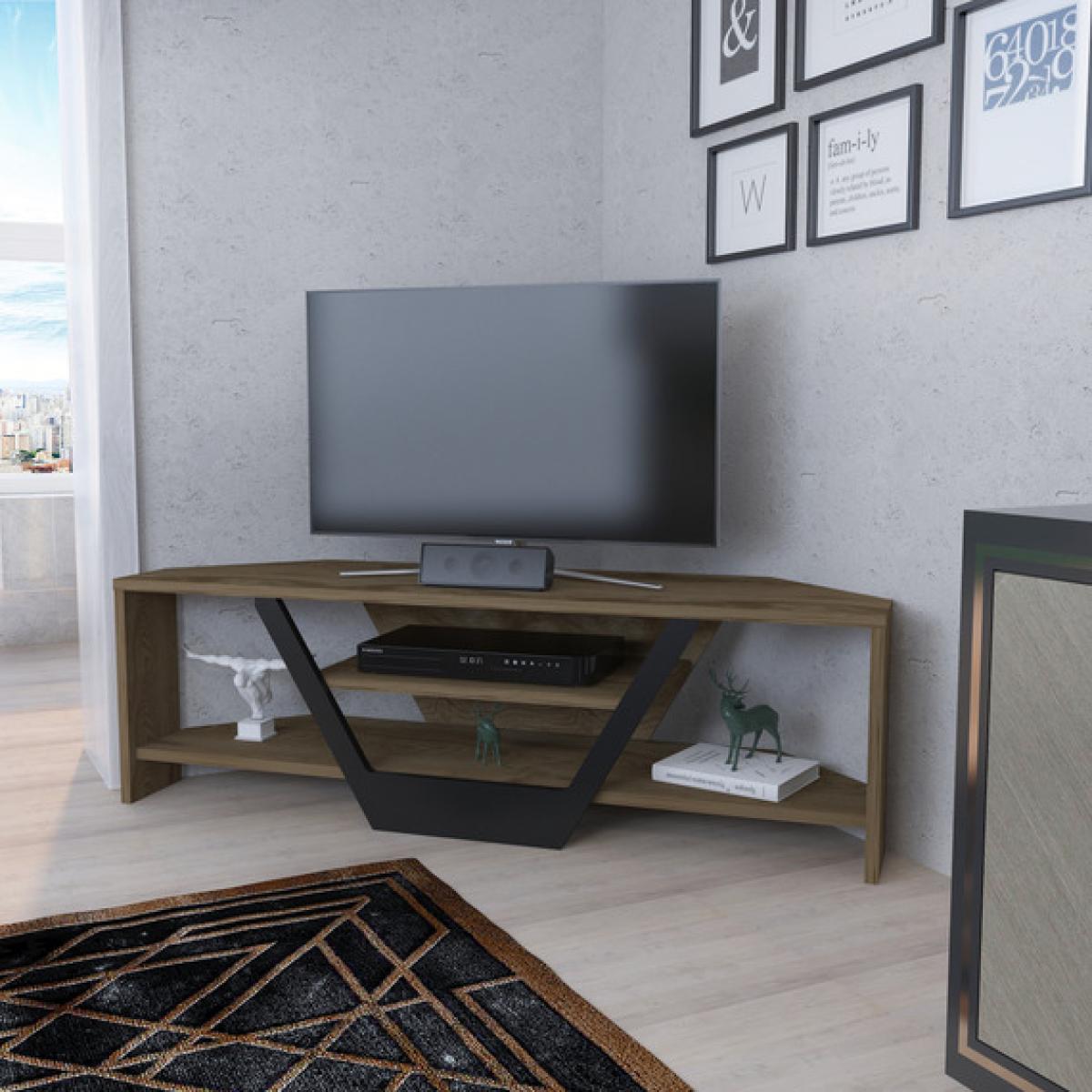 Sares Tv Stand Oud - Oak and Black - Oud Oak