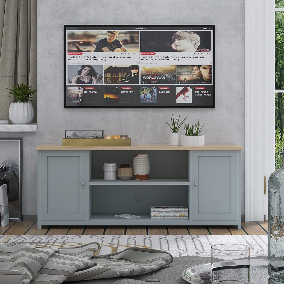 Traditional Grey Large TV Unit - Grey – image 2