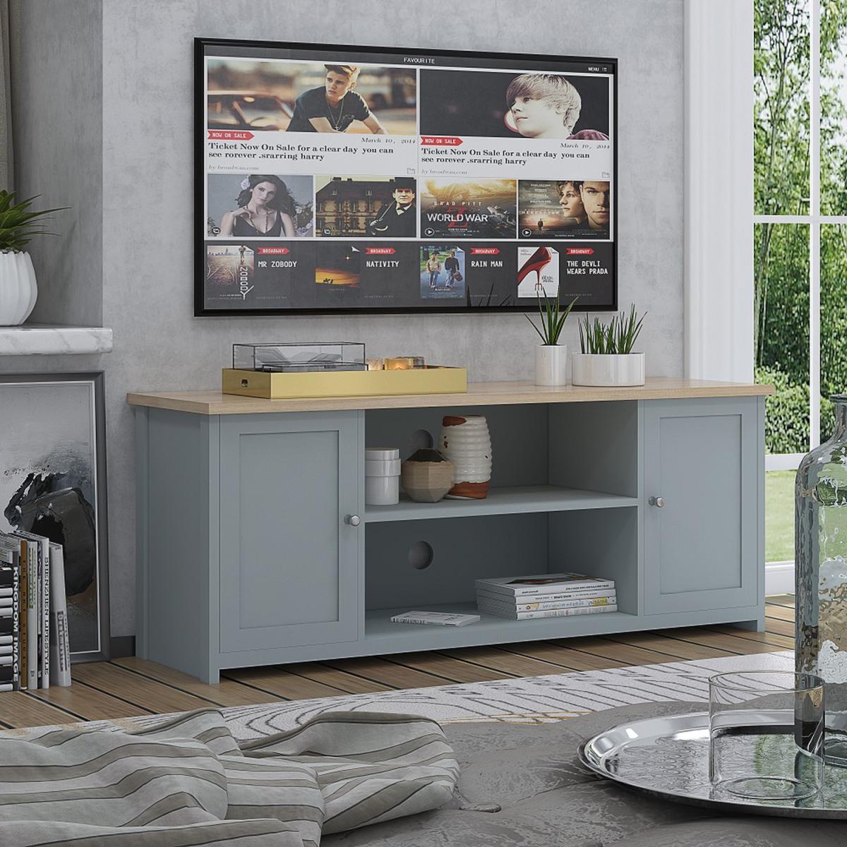 Traditional Grey Large TV Unit - Grey – image 3
