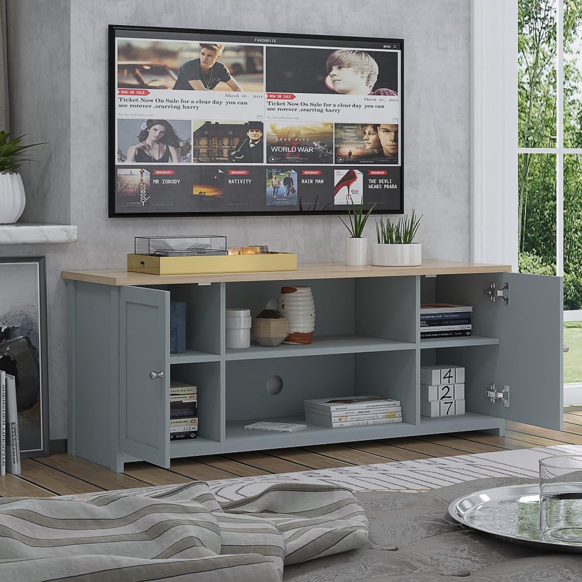 Traditional Grey Large TV Unit - Grey – image 4