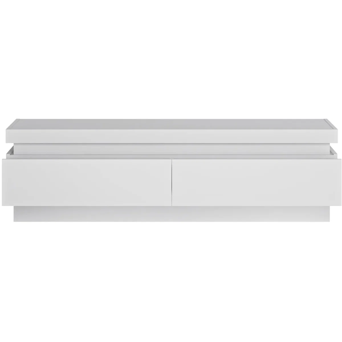 Lyon 2 Drawer TV Cabinet (including LED lighting) in White and High Gloss - White – image 2