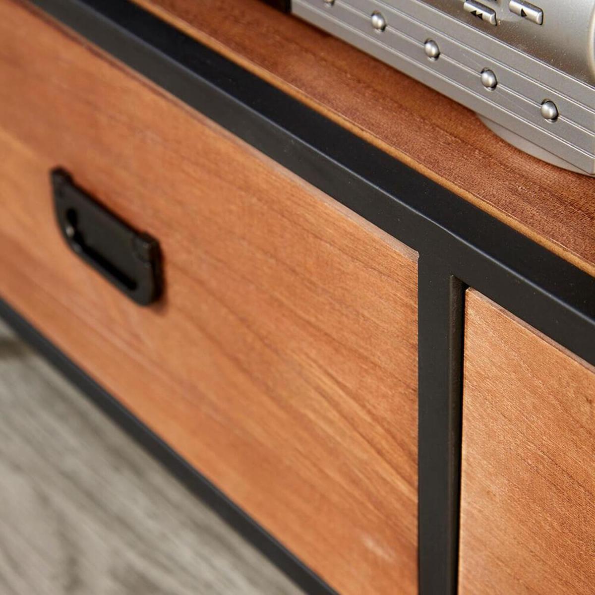 Cayman 2 Drawer Industrial TV Stand Storage Unit - Natural - Natural – image 2