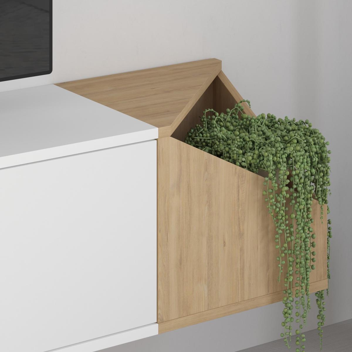Aulos Modern TV Stand Multimedia Centre TV Unit - Oak – image 3