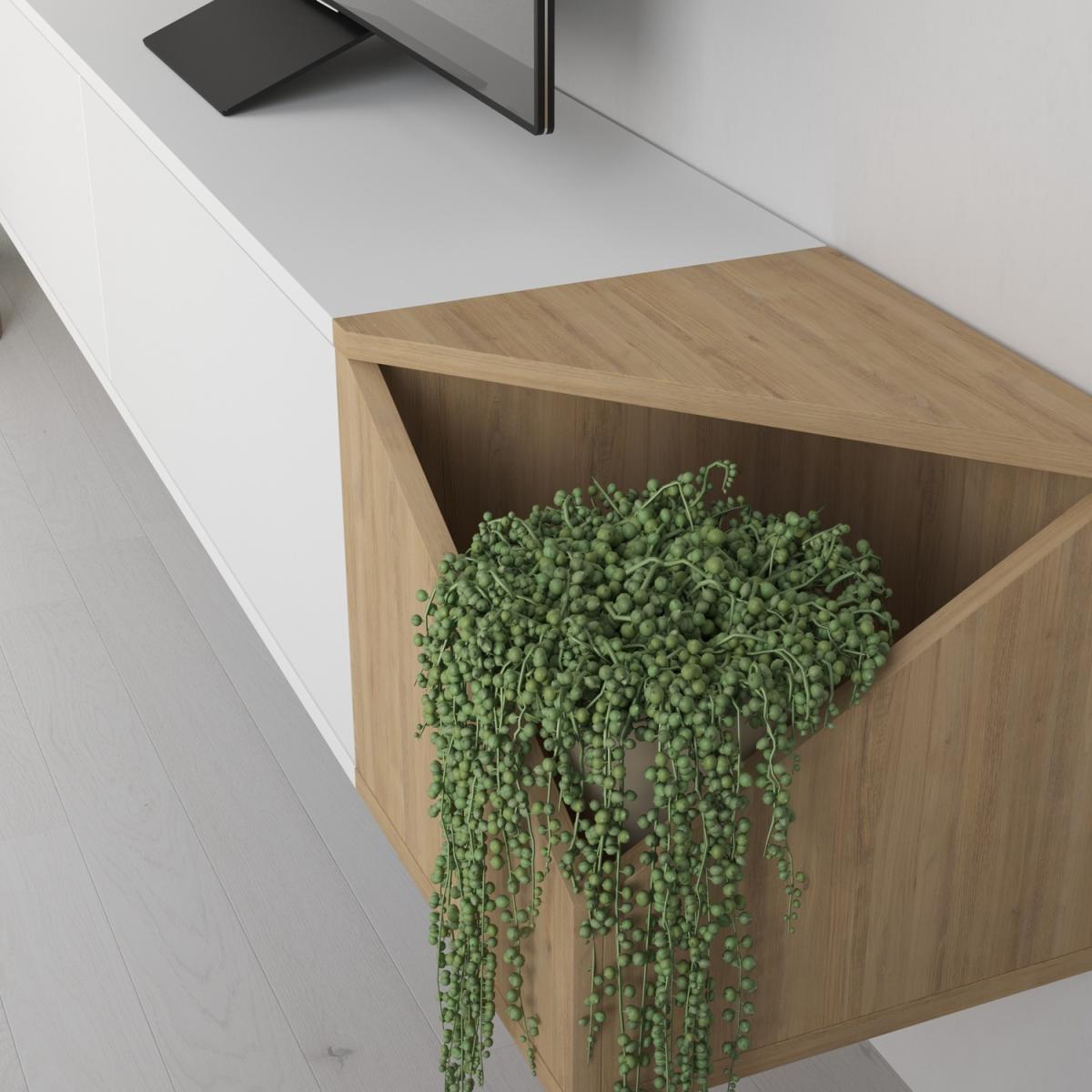 Aulos Modern TV Stand Multimedia Centre TV Unit - Oak – image 4