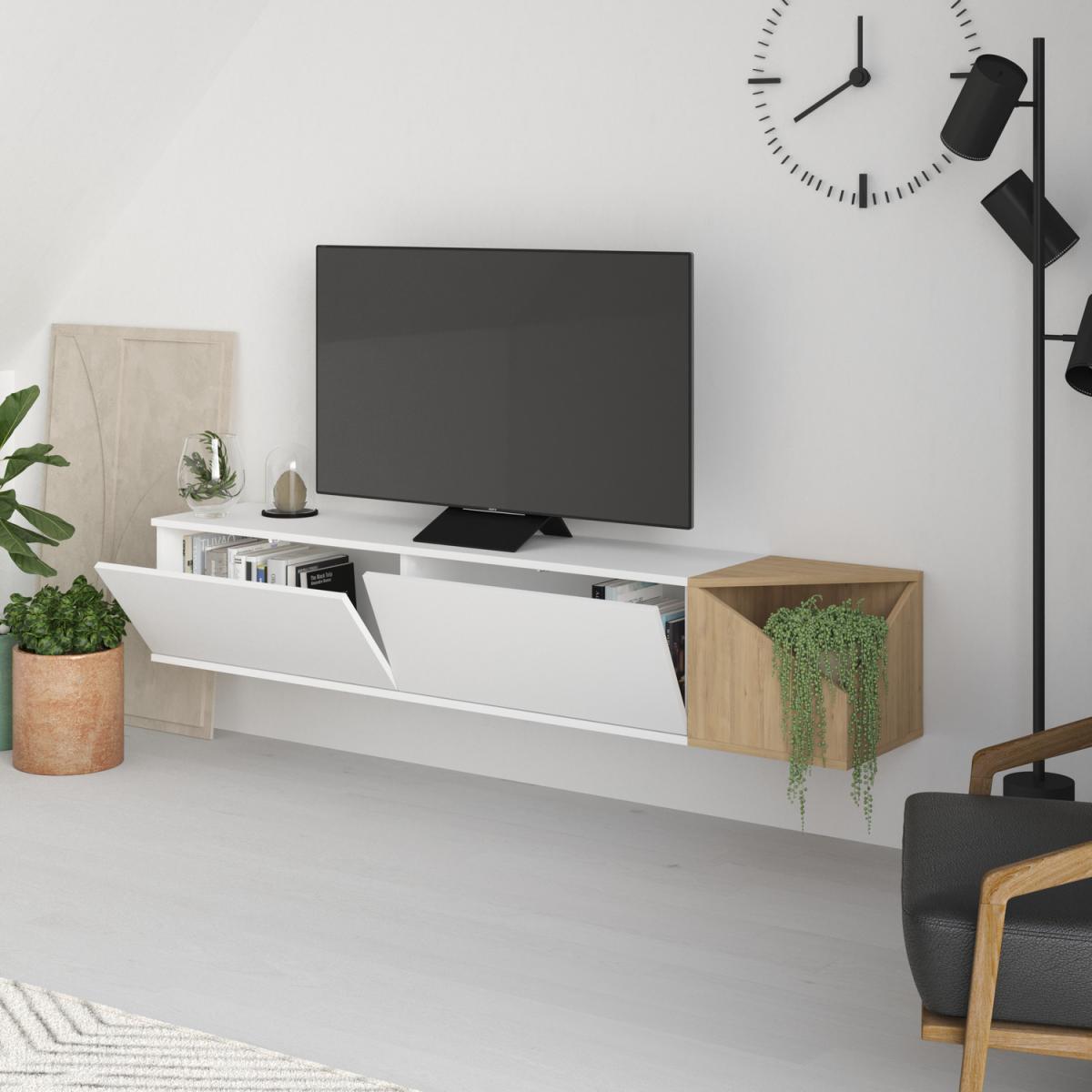 Aulos Modern TV Stand Multimedia Centre TV Unit - Oak – image 5