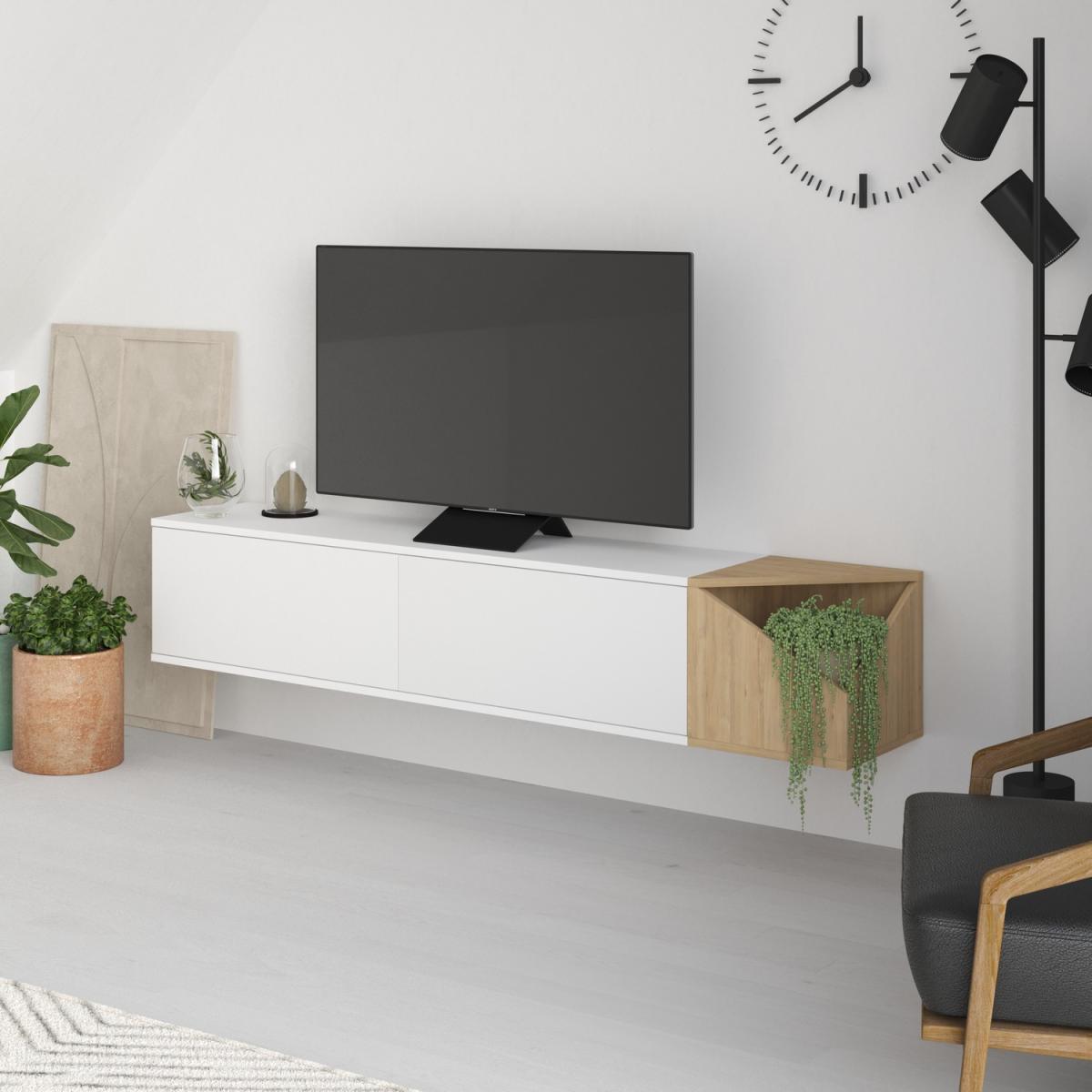 Aulos Modern TV Stand Multimedia Centre TV Unit - Oak – image 6