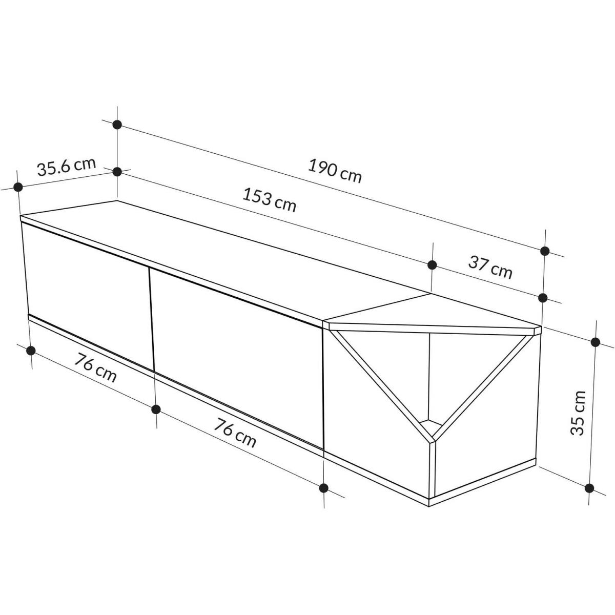 Aulos Modern TV Stand Multimedia Centre TV Unit - Oak – image 7