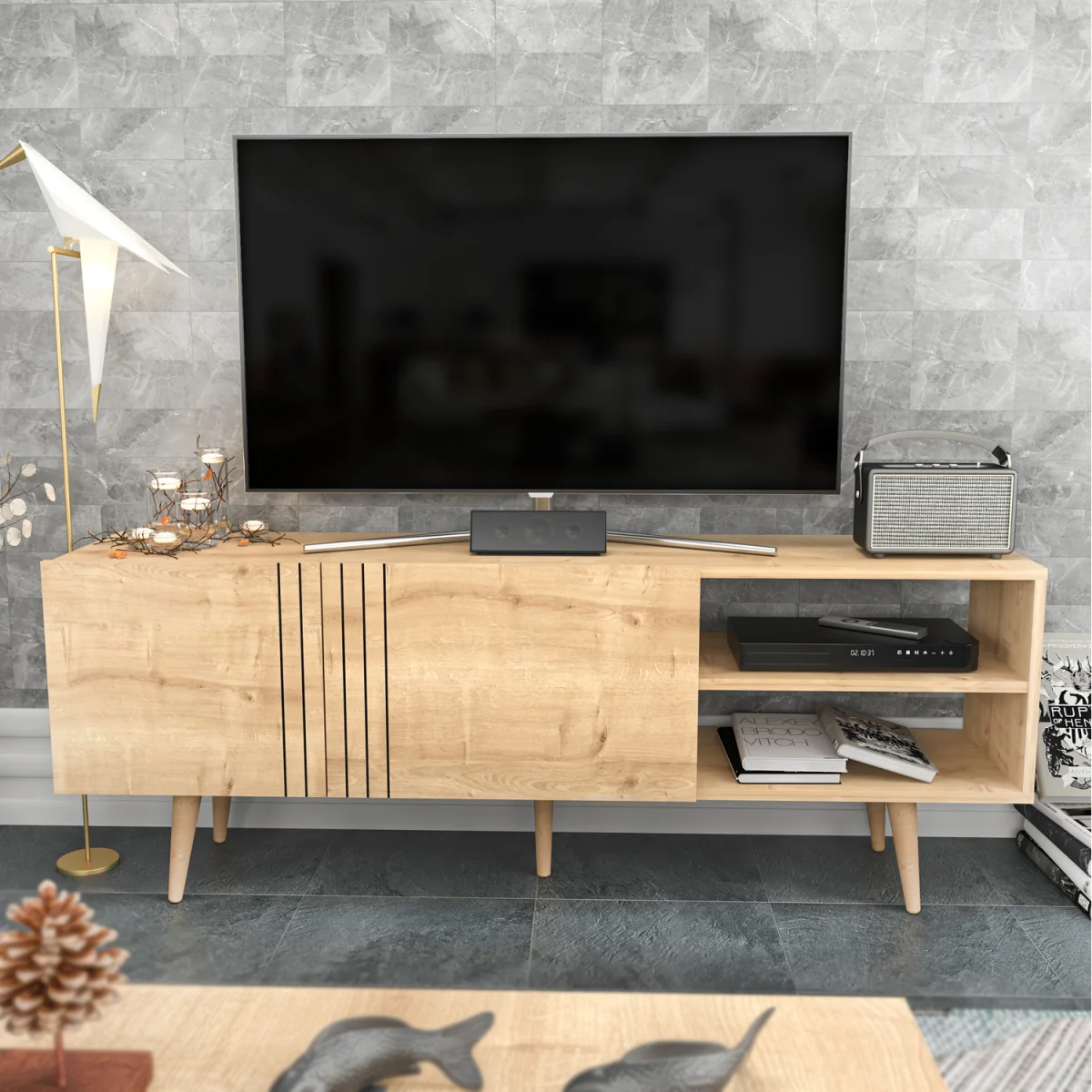 Ronas TV Stand - Sapphire Oak