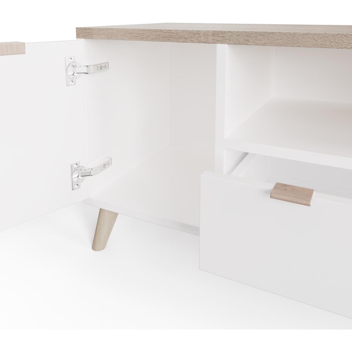 Alma Small TV Unit - White/Oak – image 2