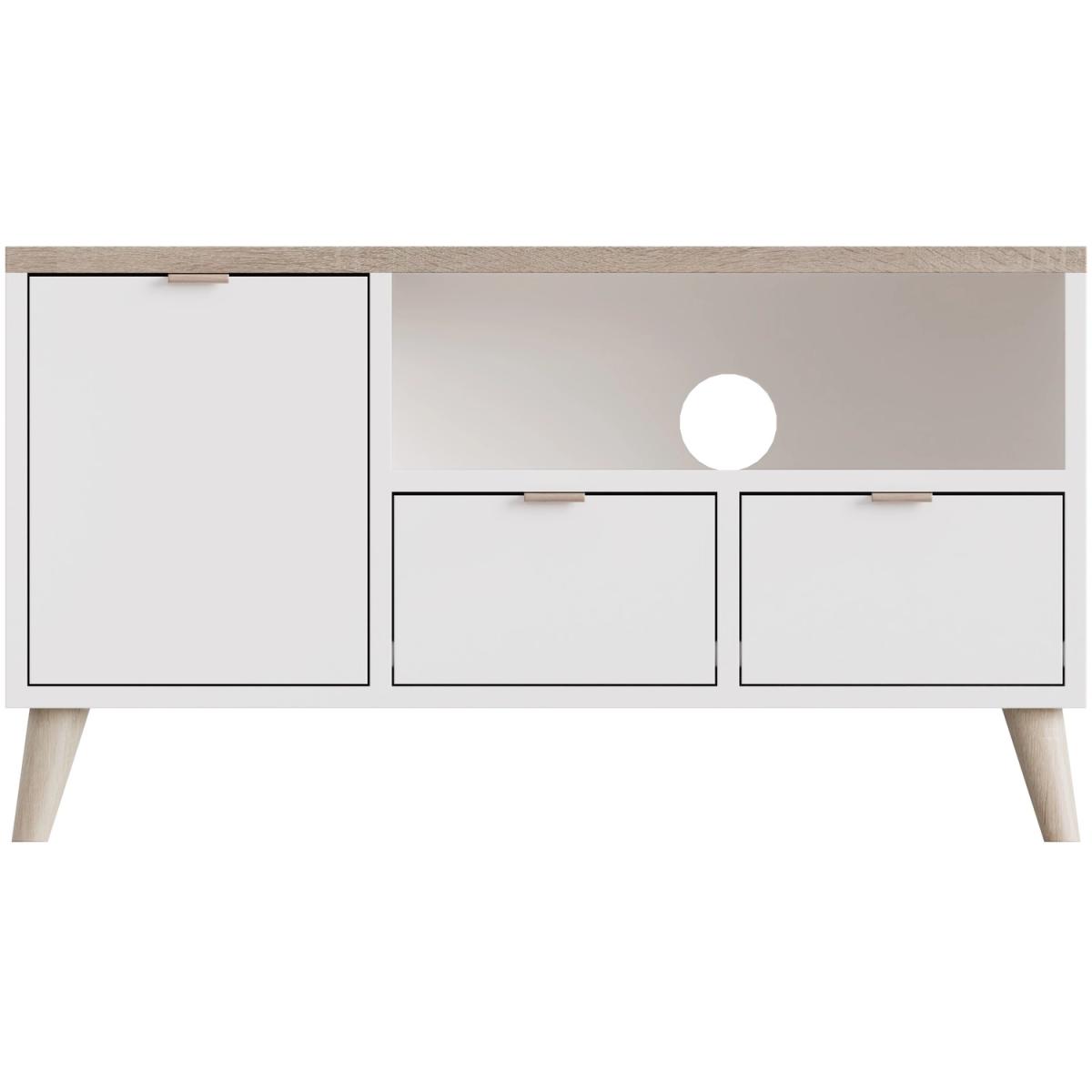 Alma Small TV Unit - White/Oak – image 5