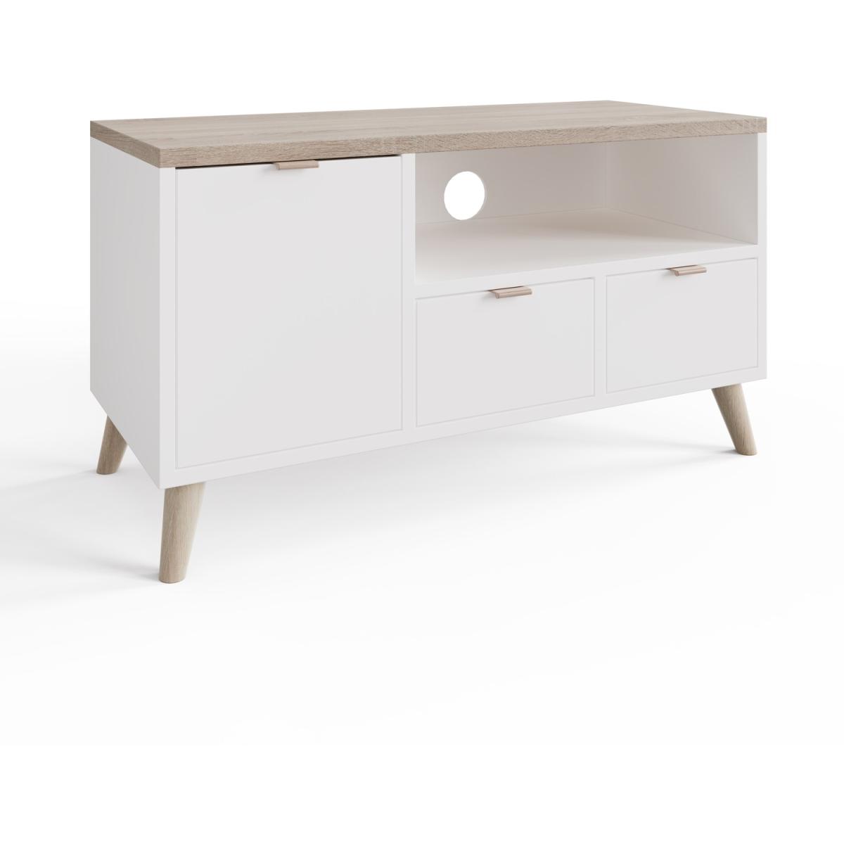 Alma Small TV Unit - White/Oak – image 6