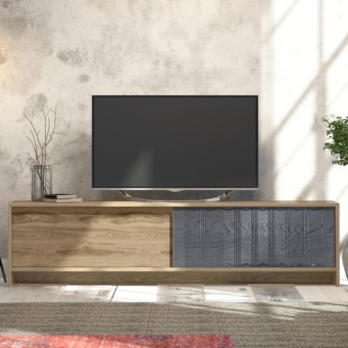 New York Modern TV Unit - Oud and Anthracite