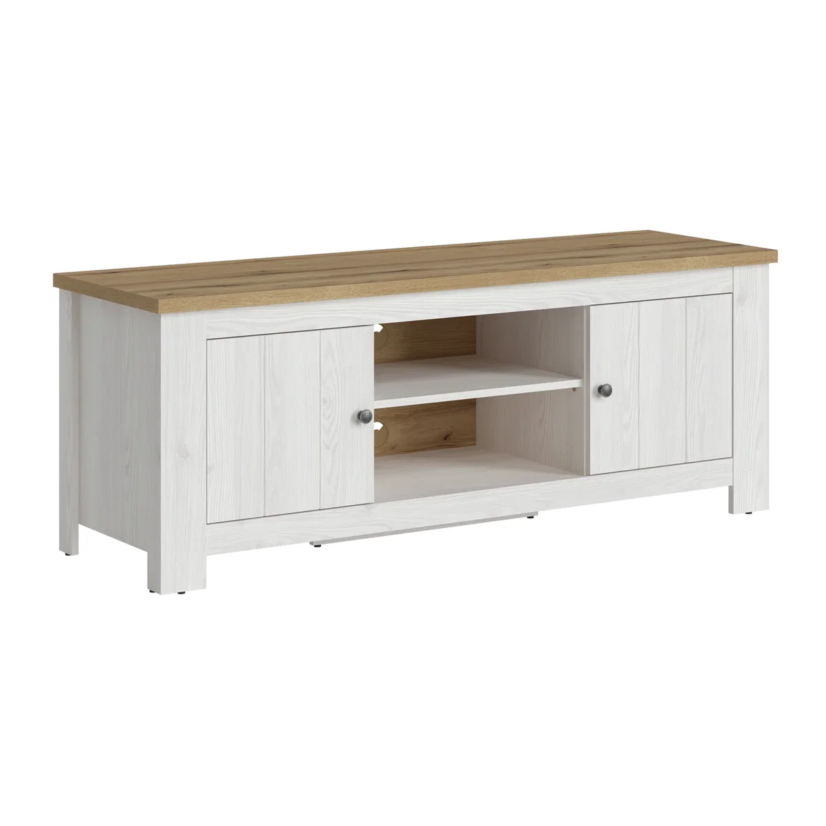 Celesto 2 Door TV Unit in White and Oak (154cm) - White & Oak – image 1